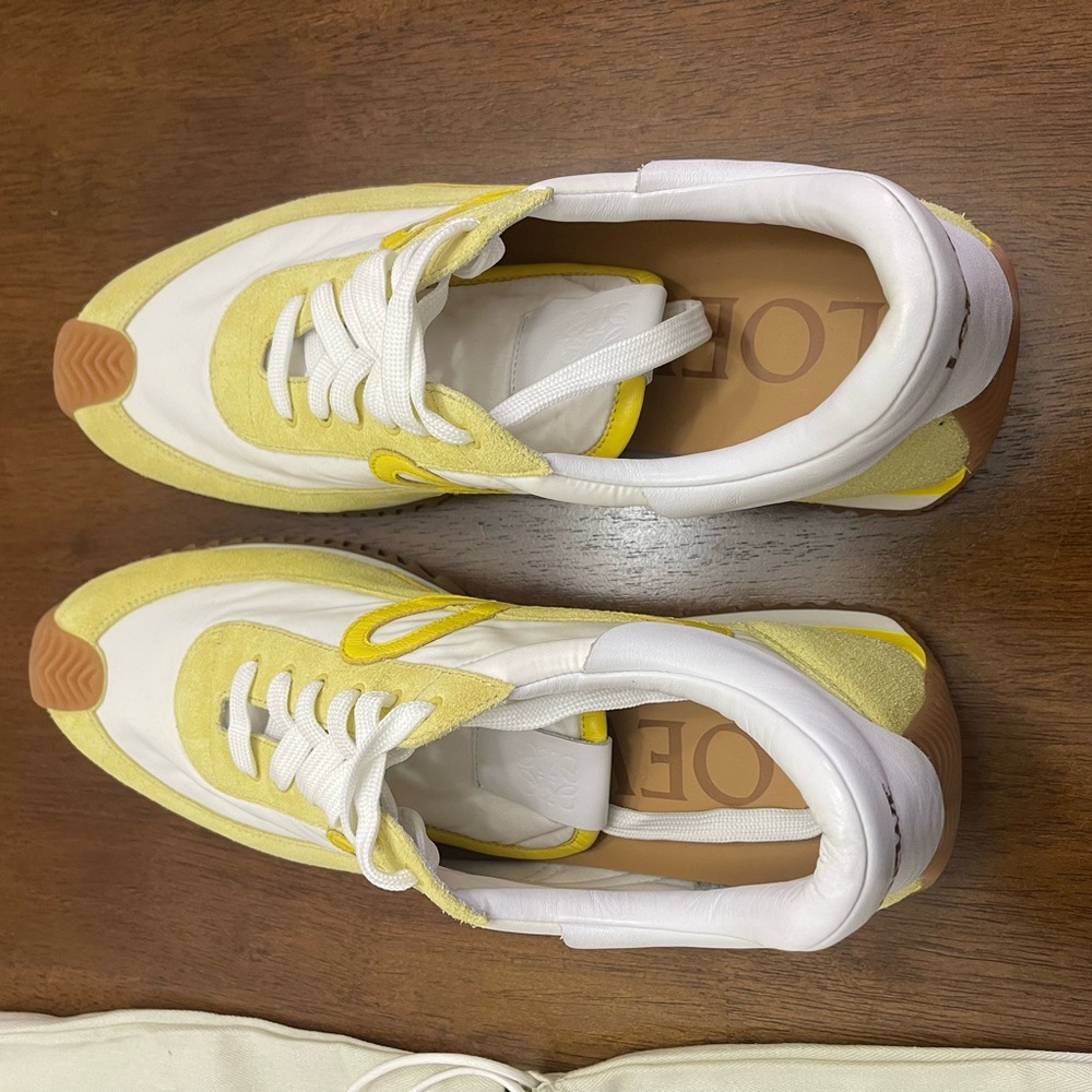 Loewe Yellow and White Suede Runner Sneakers - Picture 5 of 8